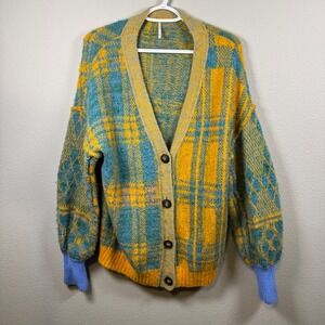 Free People Women's Oversized Sepia Cardigan Sweater Cottagecore Grandmacore XS